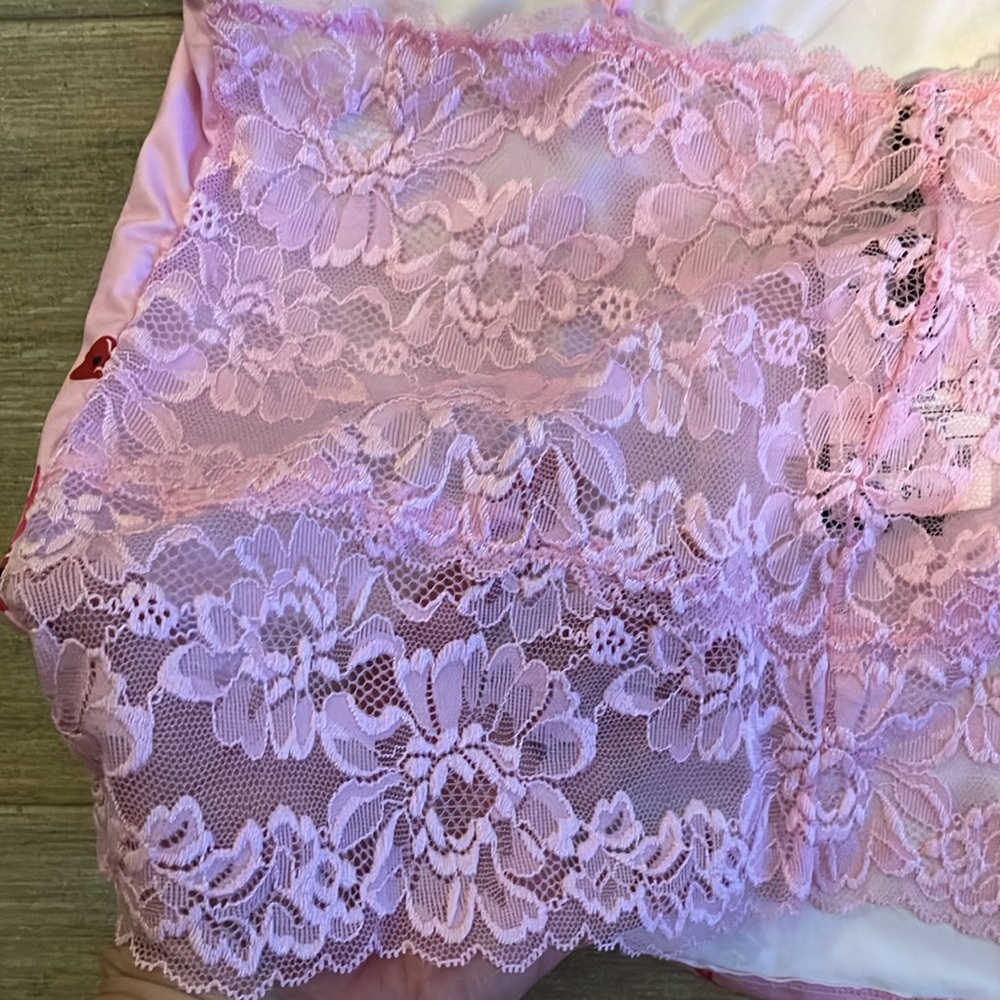 🍒Steve Madden 2-pc silky soft lace-trimmed cami & shorts set sz L NWT - Picture 5 of 11